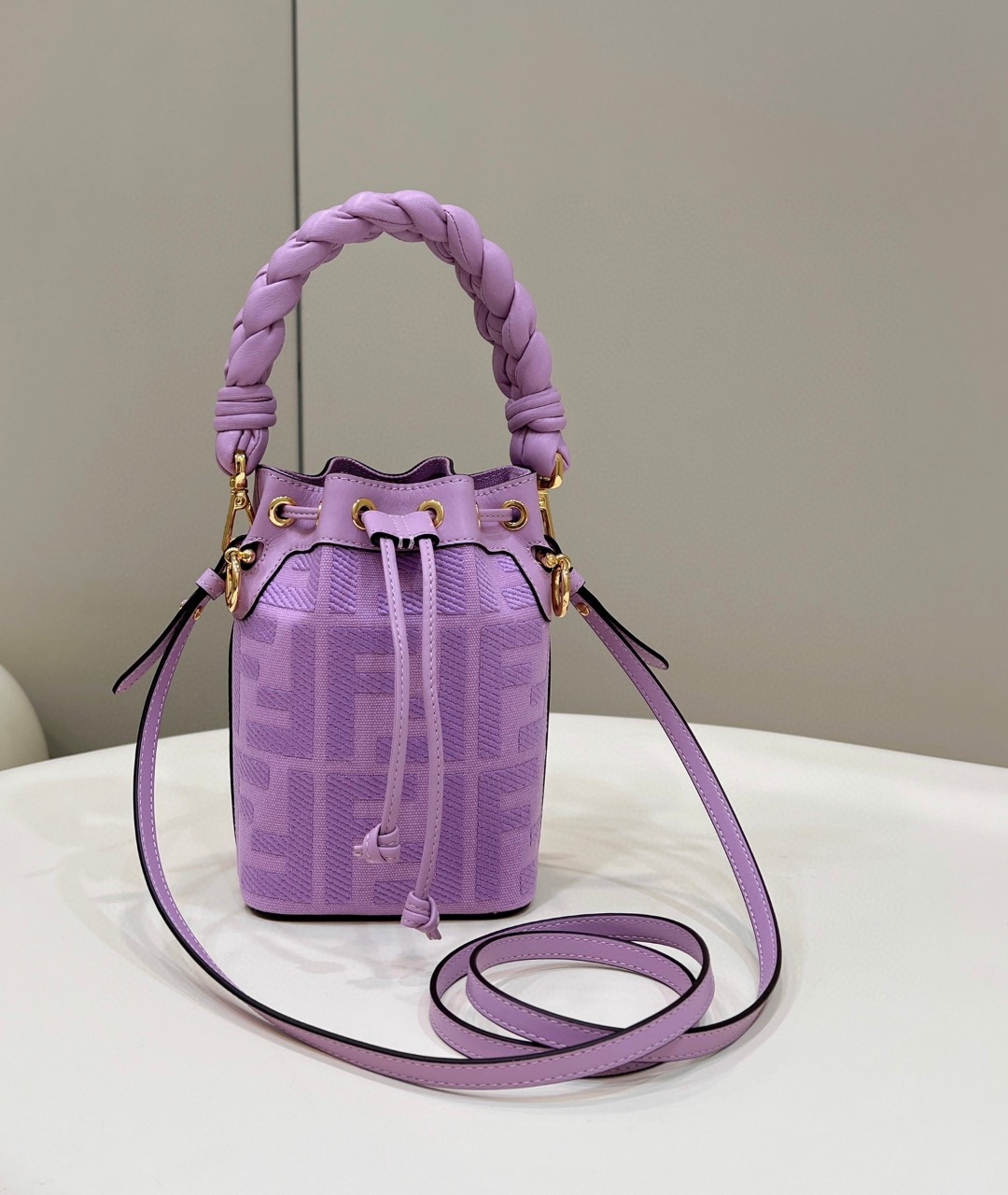 F**di FD Small Mon Tresor Bucket Bag Purple/ Green For Women 7.1 in/ 18 cm 8BS010AKKWF1JCO
