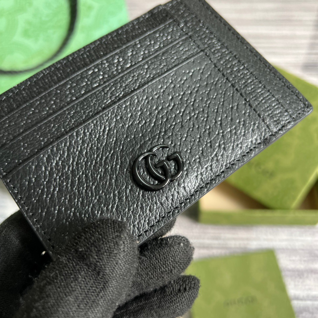 Gvc*1 GG Marmont Card Case Black For Men 4.7in/12cm ‎‎‎722734 1T56F 1000