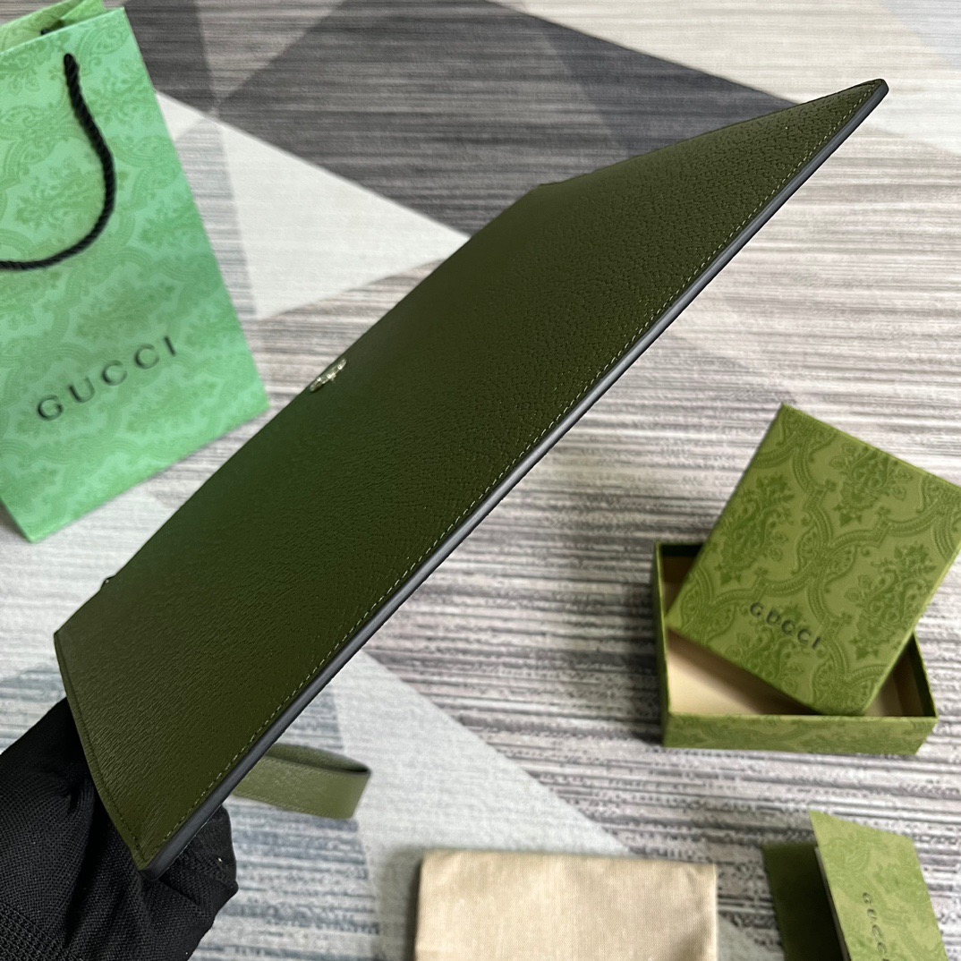 Gvc*1 GG Marmont Pouch Green For Men 12in/30.5cm 475317 DJ20F 3352