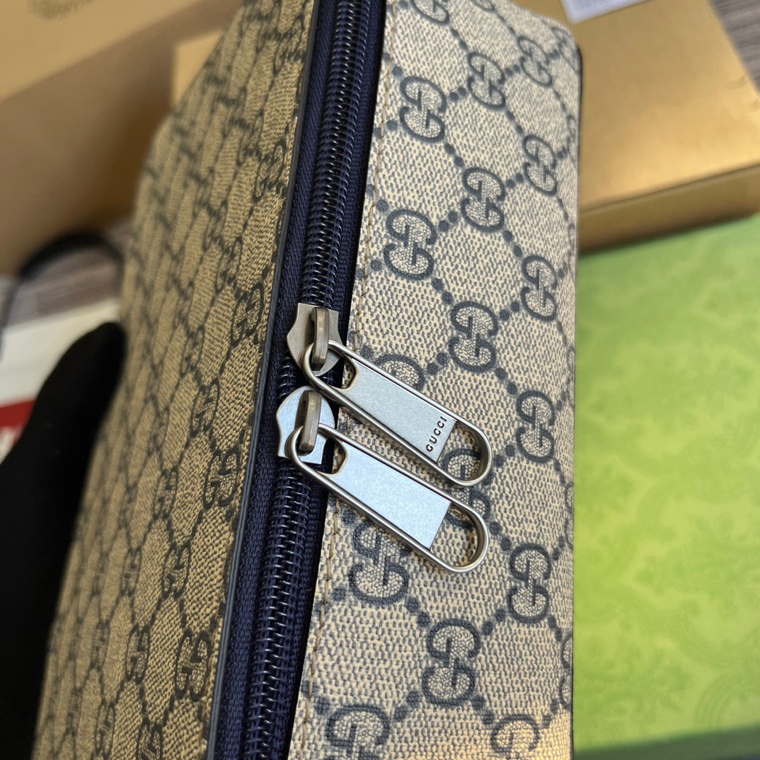 Gvc*1 GG Mini Packing Cube Svp*me Canvas Beige/Grey For Men 8.7in/22cm ‎‎‎726657 KGD0N 4060