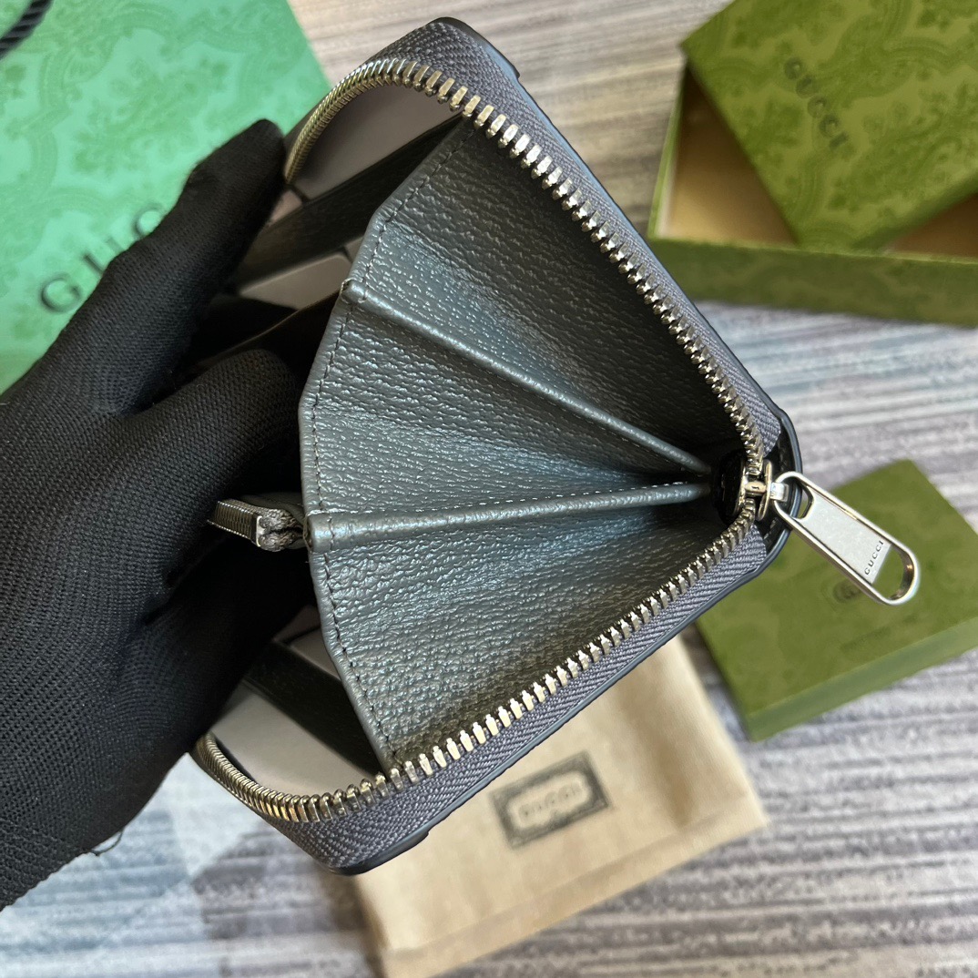 Ophidia Zip Around Wallet Svp*me Canvas Grey For Men 7.5in/19cm ‎‎‎706844 UULBN 1244