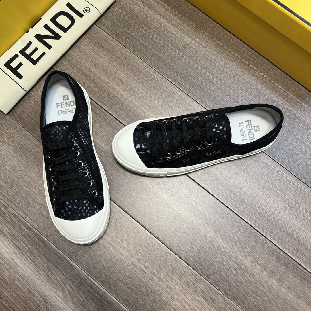 F**di FD Domino Fabric Low-Tops Sneakers Black For Men