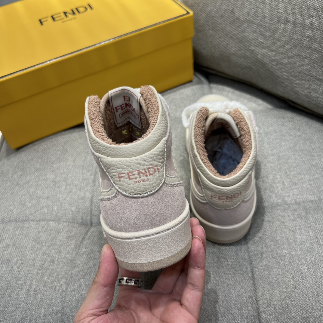 F**di FD F**di Match Lace-Up High-Tops Sneakers Pink For Men