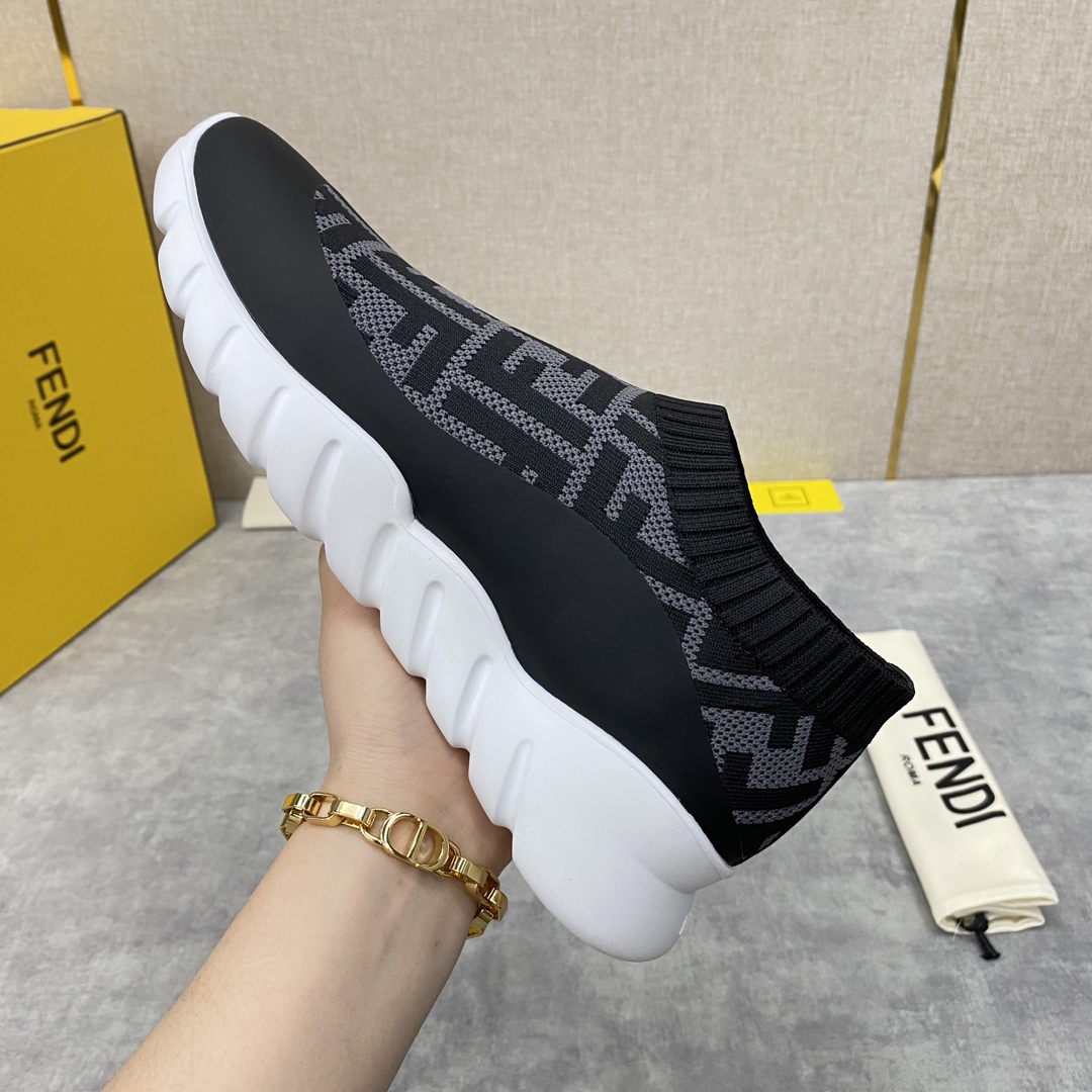 F**di FD Slip-On Sneakers Black And Grey For Men