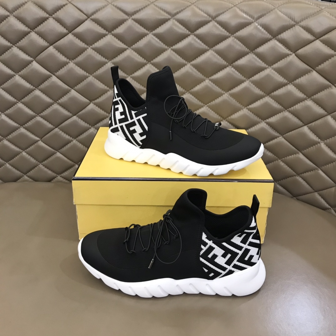 F**di FD Technical Mesh High-Tops Sneakers White For Men