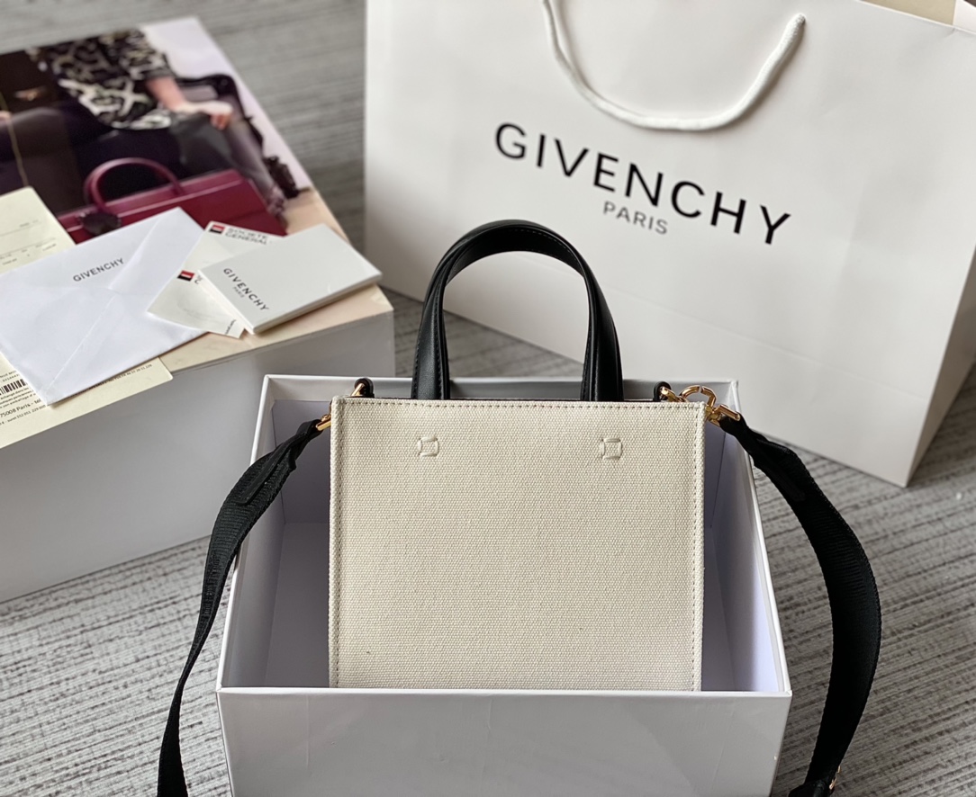 Givenchy Mini G Tote Shopping Bag Black/Beige For Women‎ 7.5in/19cm BB50N0B1F1-001