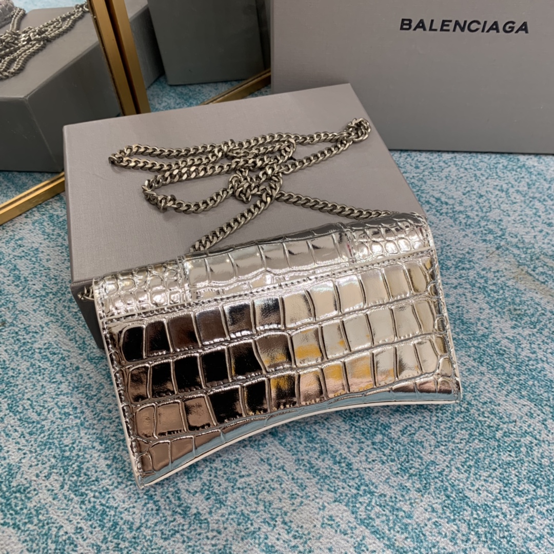 Ba1en*iaga Hourglass Wallet Silver/Grey/Gold/Green/Black For Women‎ 7.6in/19cm 6560502UDF71000