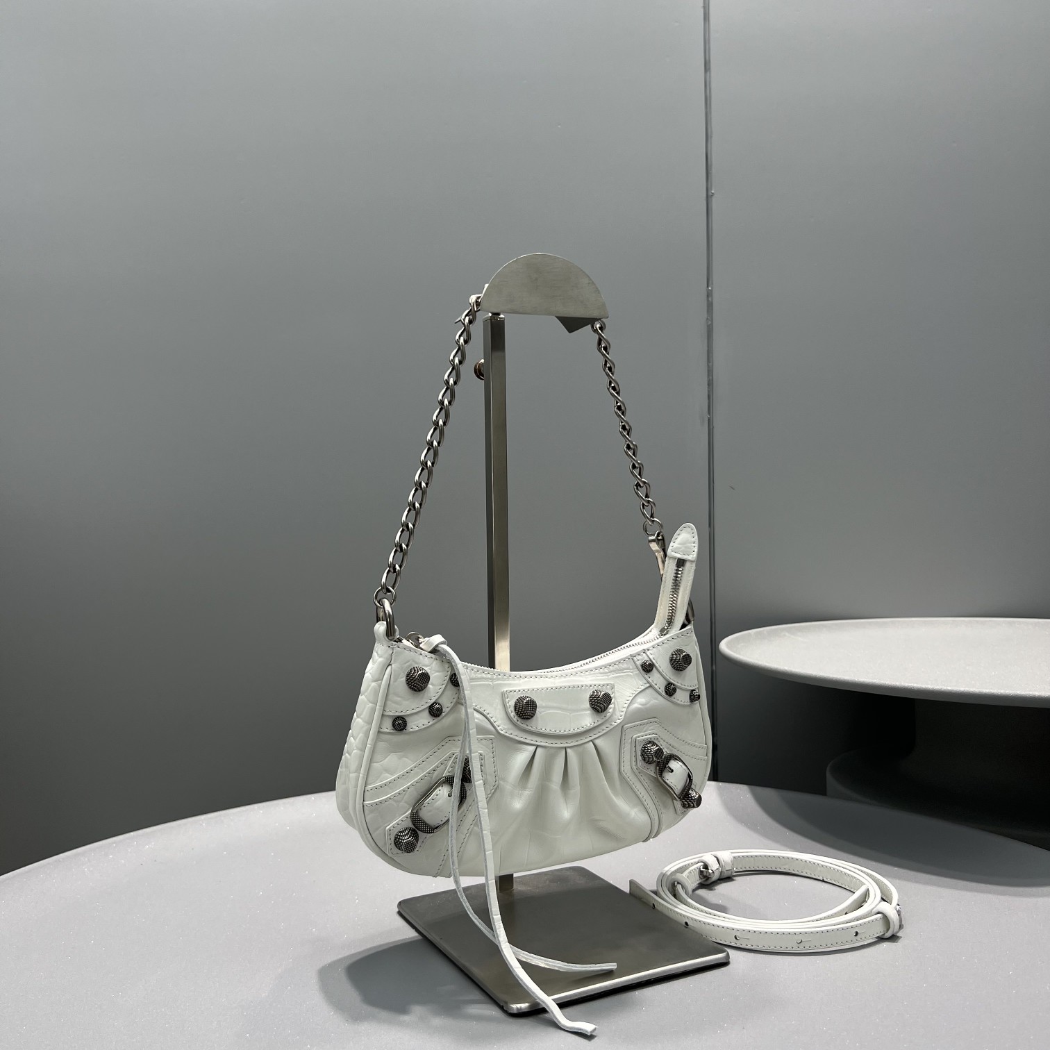 Ba1en*iaga Le Cagole Mini Bag Black/White/Pink For Women‎ 8.2in/20.8cm 6958141VG9Y1000