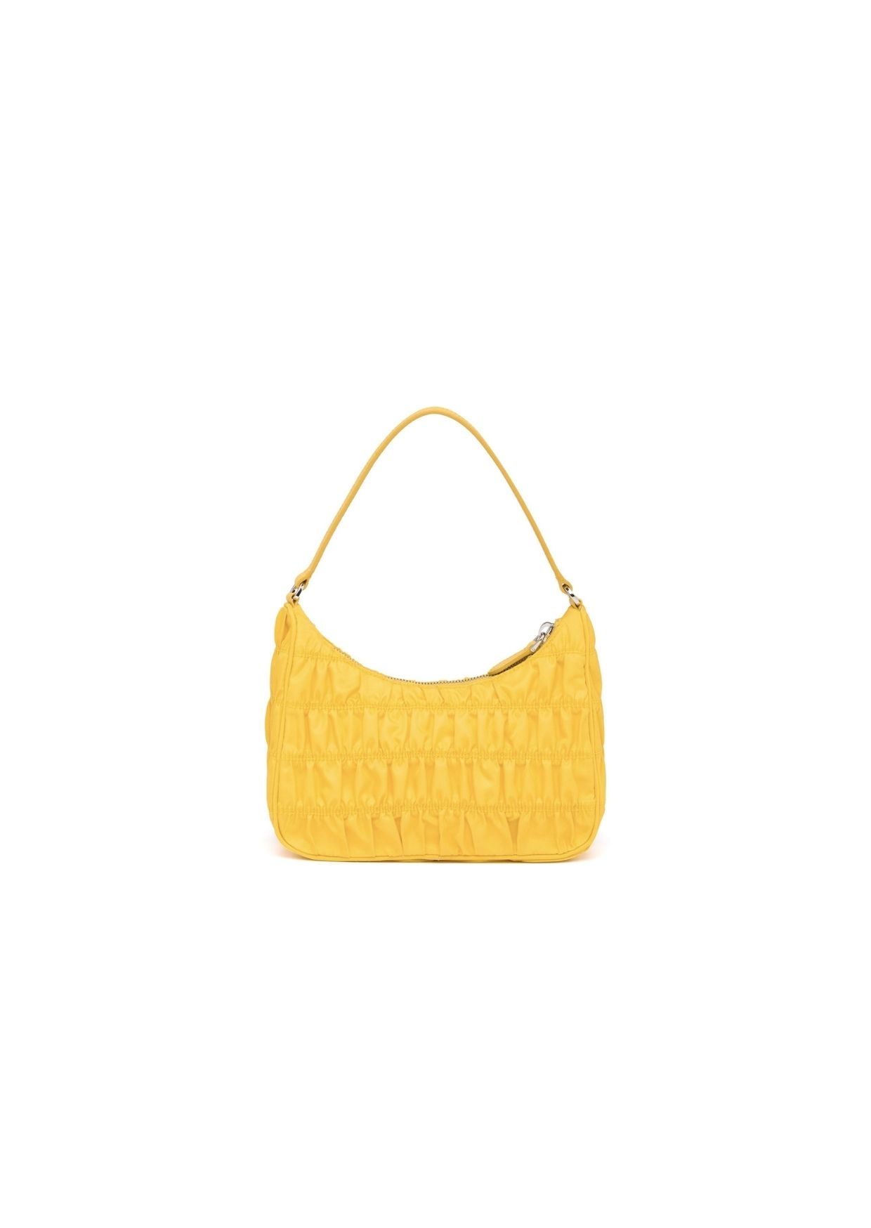 Pra*a Mini Bag Nylon and Saffiano Yellow in Nylon With Silver-tone For Women