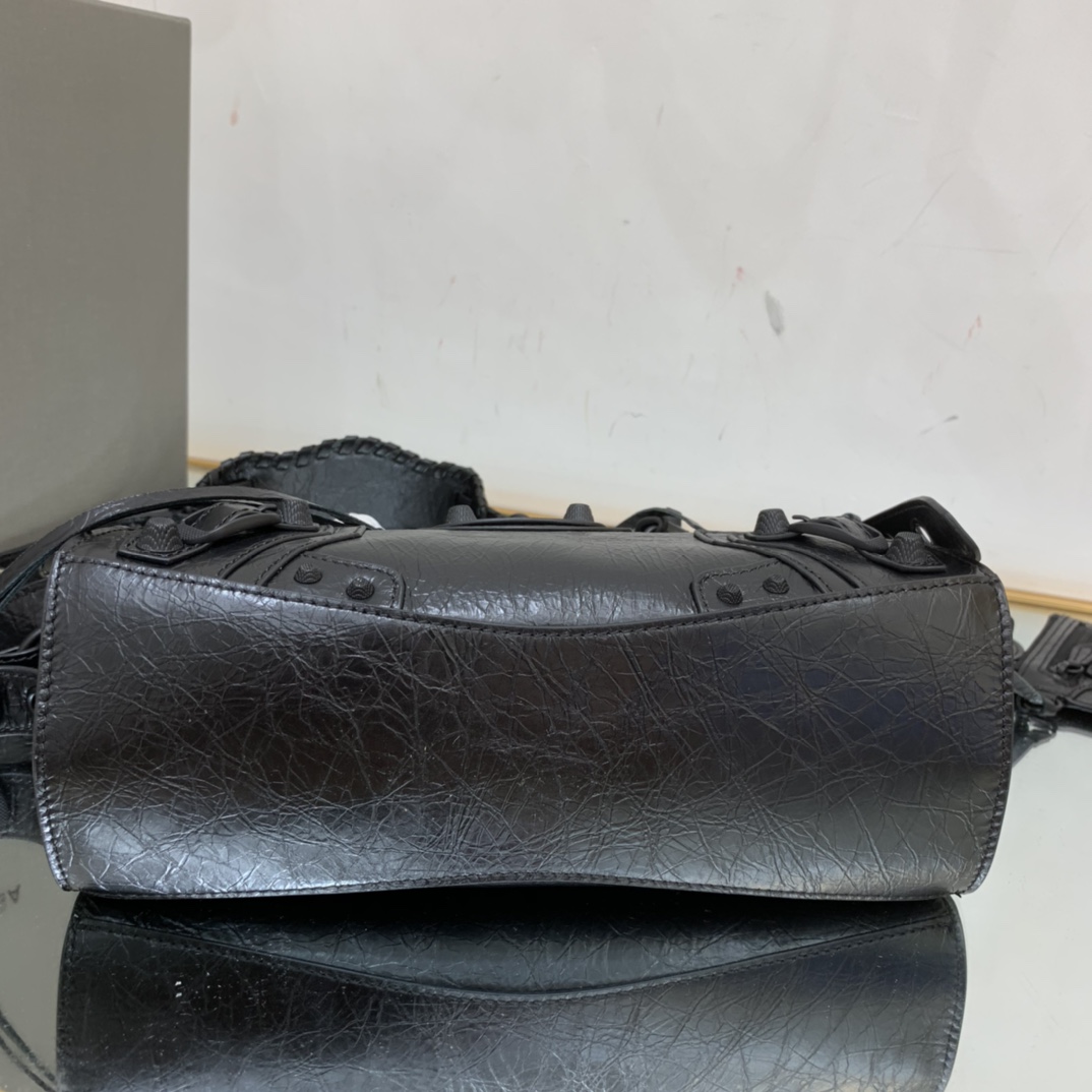 Ba1en*iaga Neo Cagole City Small Handbag Black/Silver For Women‎ 13in/33cm