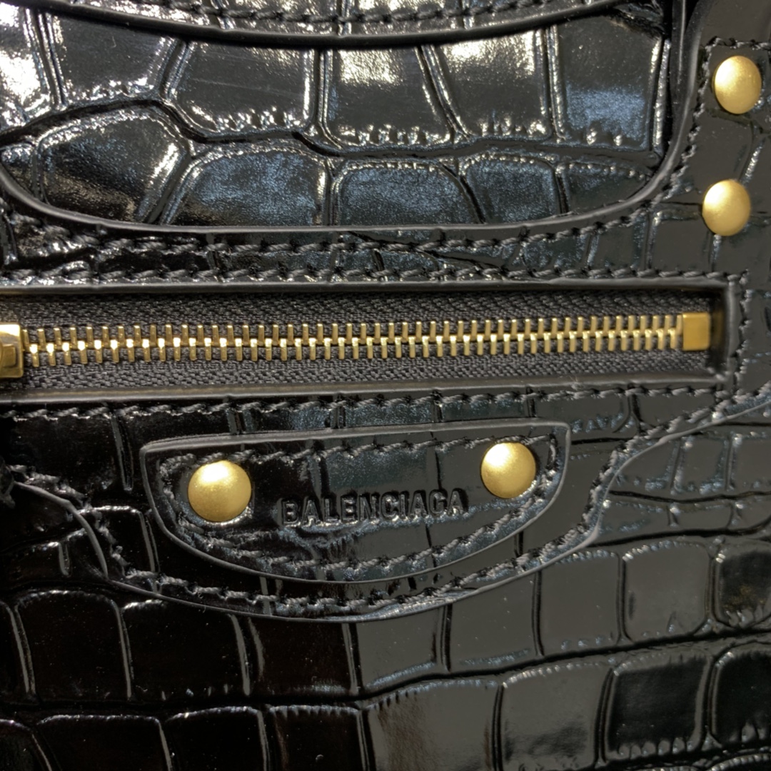 Ba1en*iaga Neo Classic Mini Handbag Black/Green For Women‎ 8.6in/21.8cm