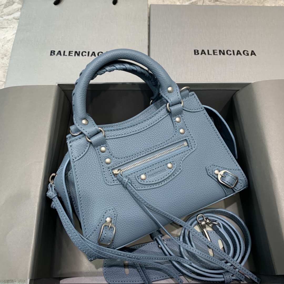 Ba1en*iaga Neo Classic Mini Handbag Black/Blue For Women‎ 8.6in/21.8cm 69806715Y471000