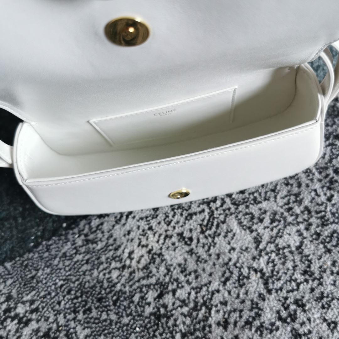 Ce1i*e Clutch On Strap Tabou In Triomphe Smooth White/Brown/Black For Women‎ 7in/18cm 10I593DQ1.01CK