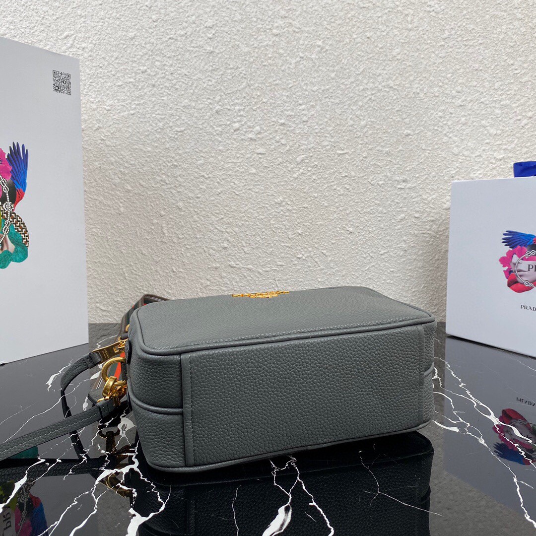 Pra*a Medium Shoulder Bag Grey/Brown/Black For Women 8.6 in / 22 cm