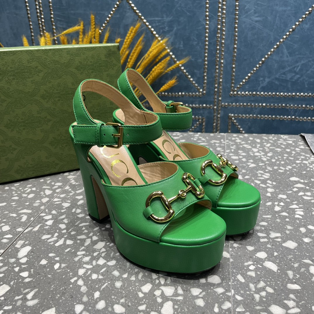 Gvc*1 Platform Sandal With Horsebit Green For Women ‎
