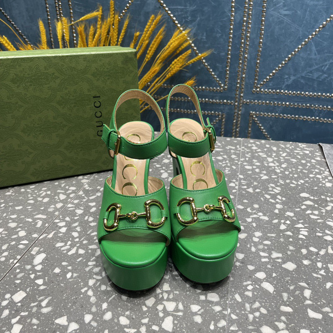Gvc*1 Platform Sandal With Horsebit Green For Women ‎