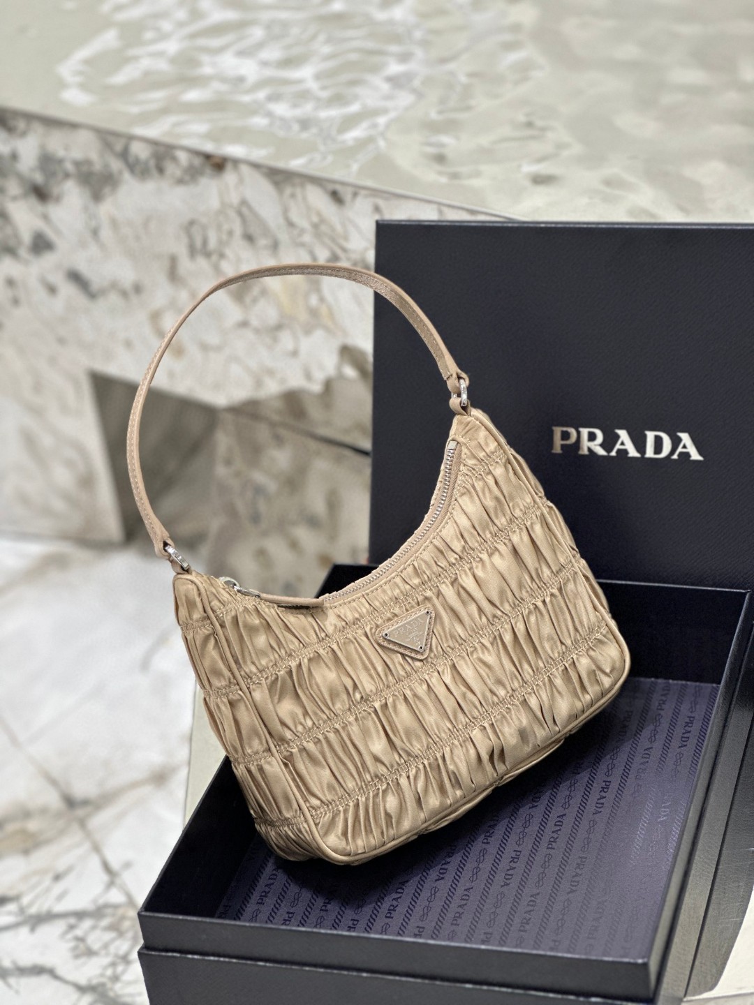 Pra*a Saffiano Mini Bag Pink/Beige/Blue For Women 8.6 in / 22 cm