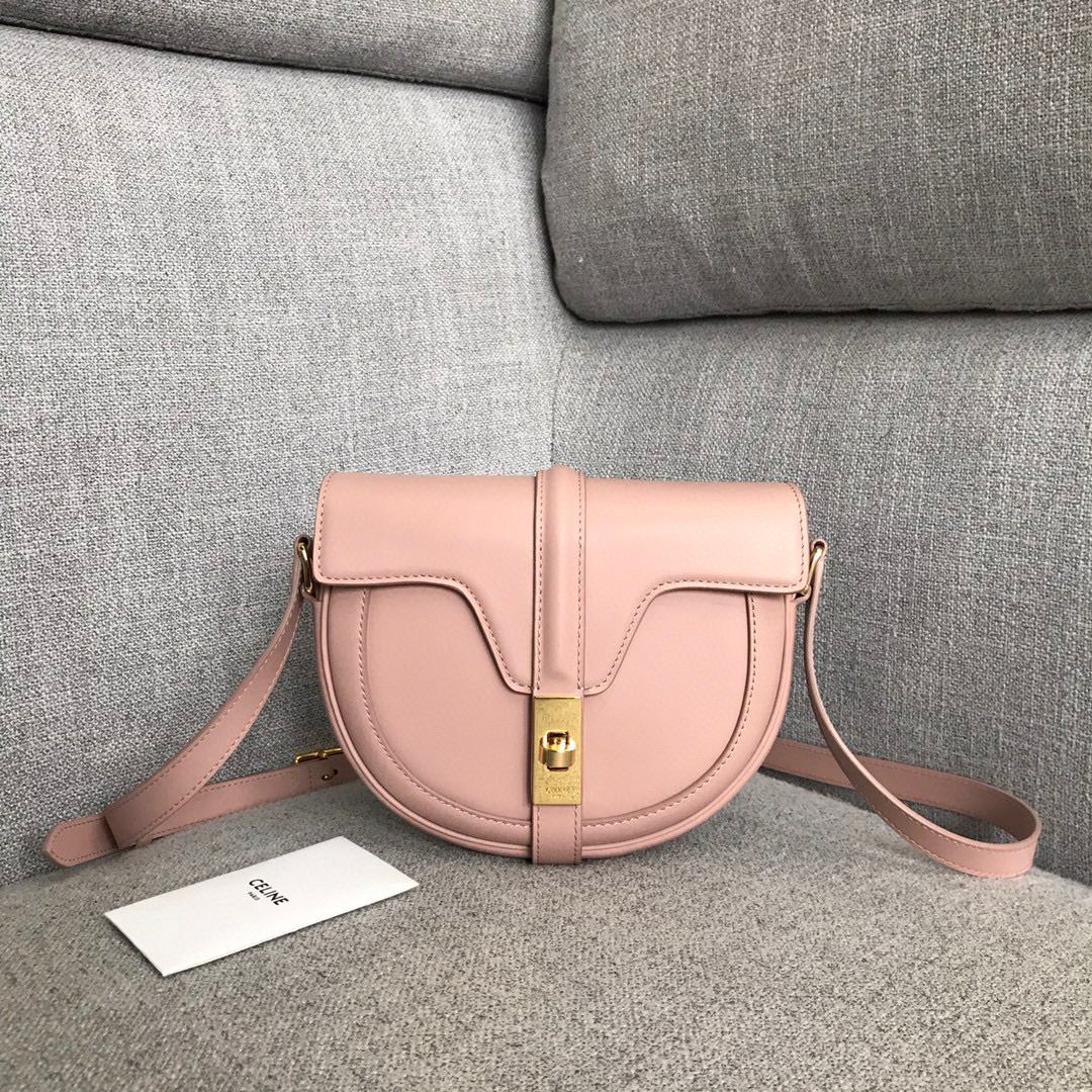 Ce1i*e Small Besace 16 Bag In Satinated Black/White/Light Pink For Women‎ 7in/19cm 188013BEY.38NO