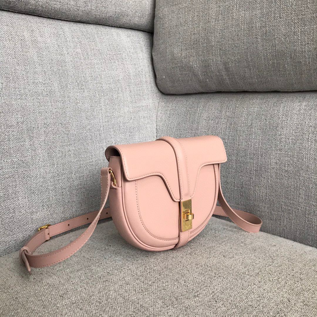 Ce1i*e Small Besace 16 Bag In Satinated Black/White/Light Pink For Women‎ 7in/19cm 188013BEY.38NO