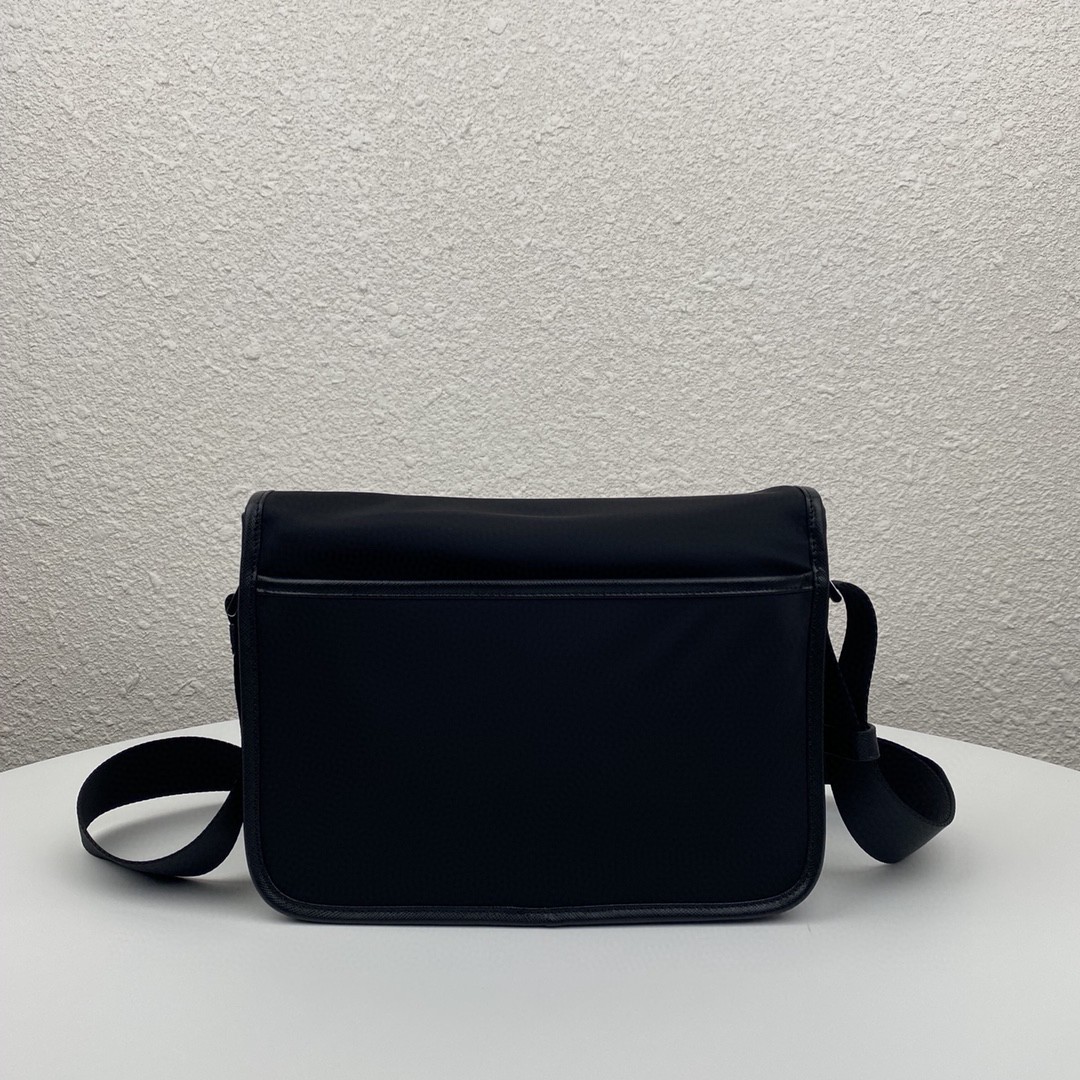 Pra*a Small Saffiano Shoulder Bag Black For Women 10.2 in / 26 cm