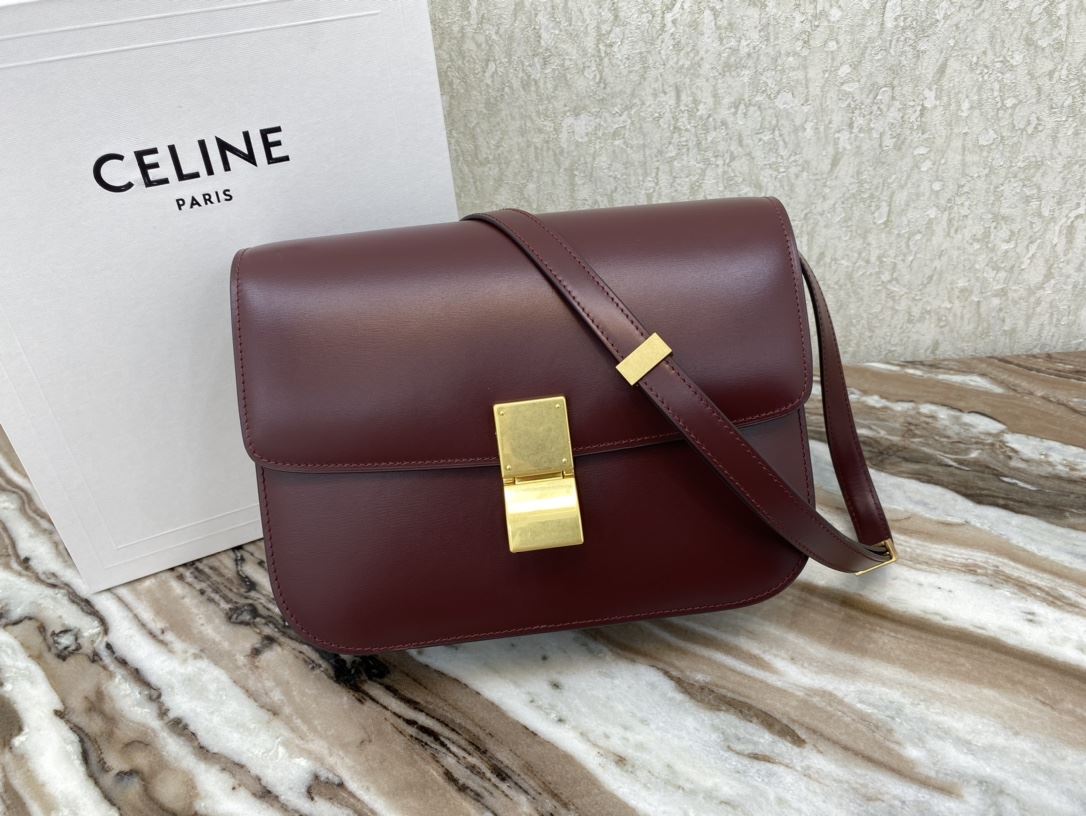 Ce1i*e Teen Classic Bag In Box Black/Brown/Red/Burgundy/Green/Dark Red For Women‎ 7in/18.5cm 192523DLS.38NO