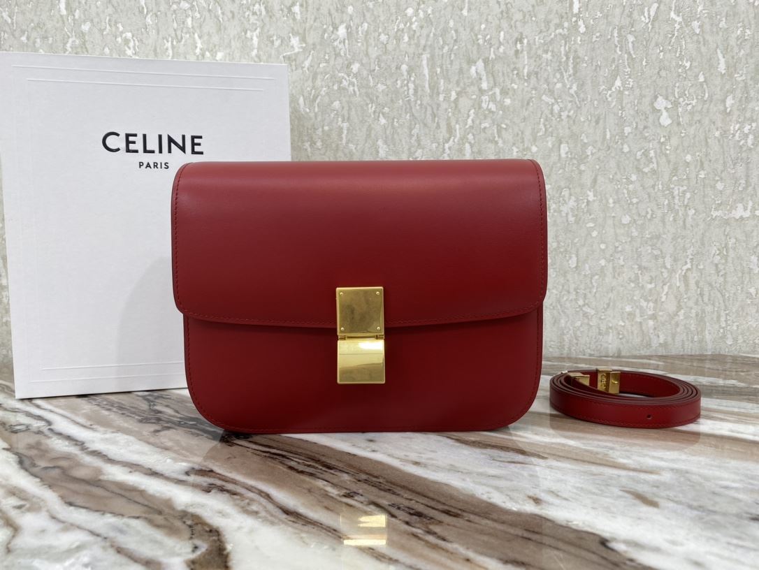 Ce1i*e Teen Classic Bag In Box Black/Brown/Red/Burgundy/Green/Dark Red For Women‎ 7in/18.5cm 192523DLS.38NO