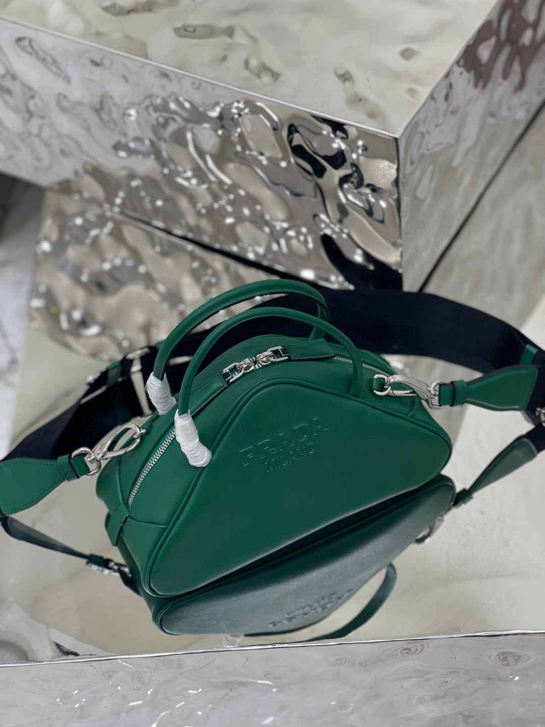 Pra*a Triangle Bag Yellow/Green For Women 9.8 in / 25 cm 1BB082_2BYA_F0377_V_NEO