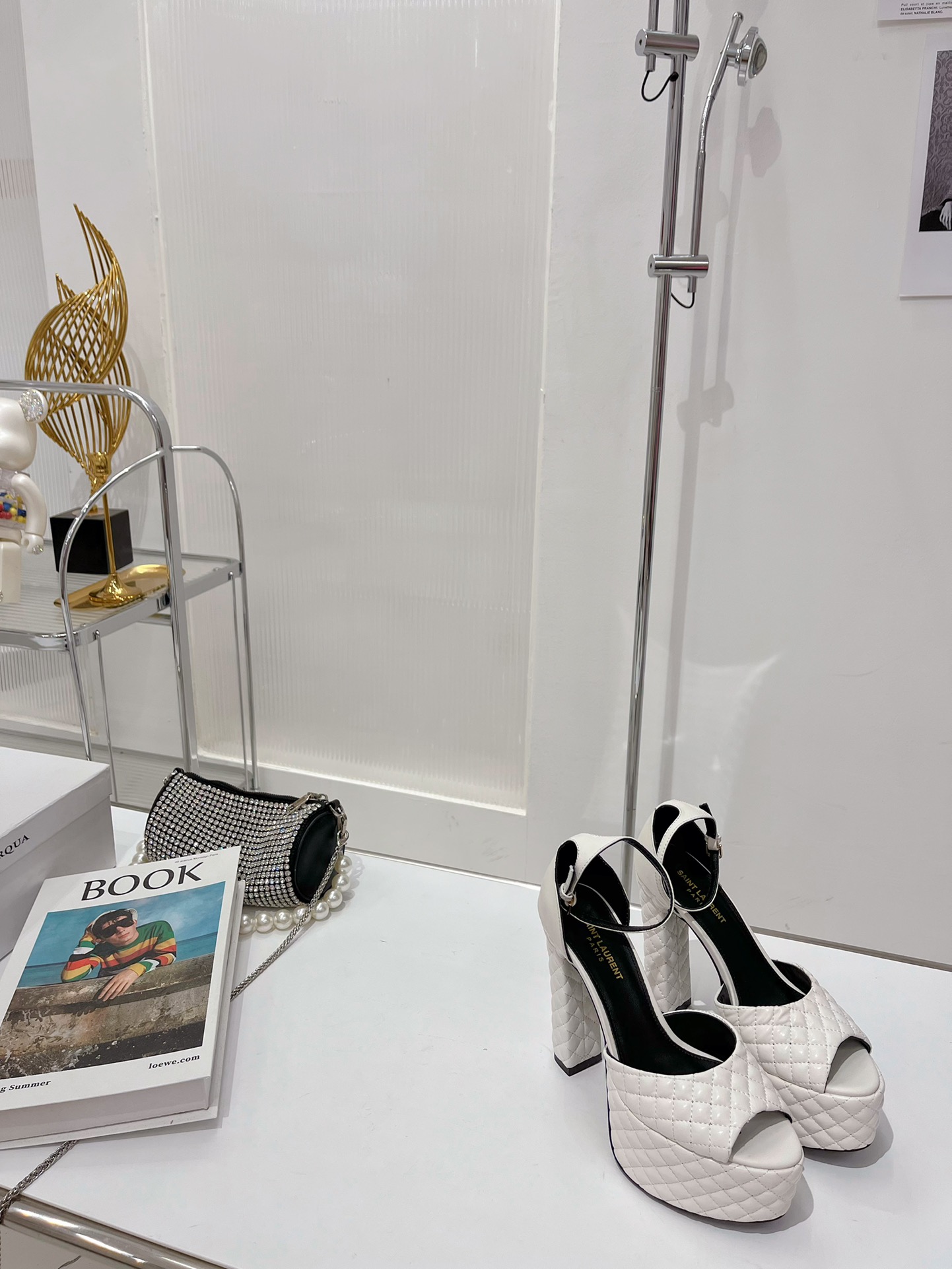 Sa1nt Lau*nt Jodie Platform Sandals In Smooth White For Women