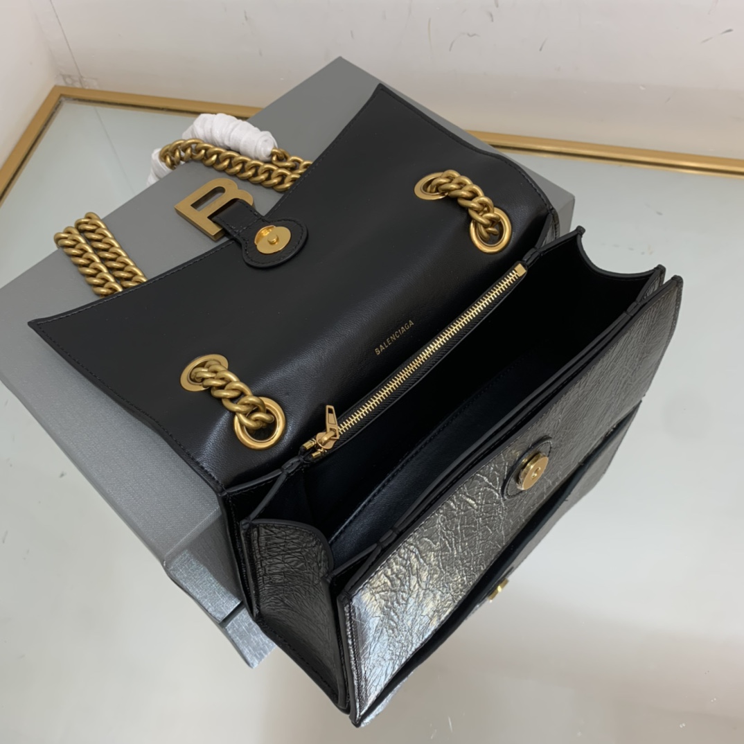 Ba1en*iaga Crush Small Chain Bag In Black For Women 9.8in/ 25cm 716351210IT1000