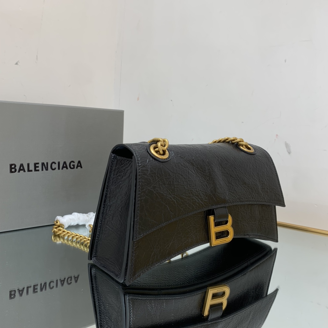 Ba1en*iaga Crush Small Chain Bag In Black For Women 9.8in/ 25cm 716351210IT1000