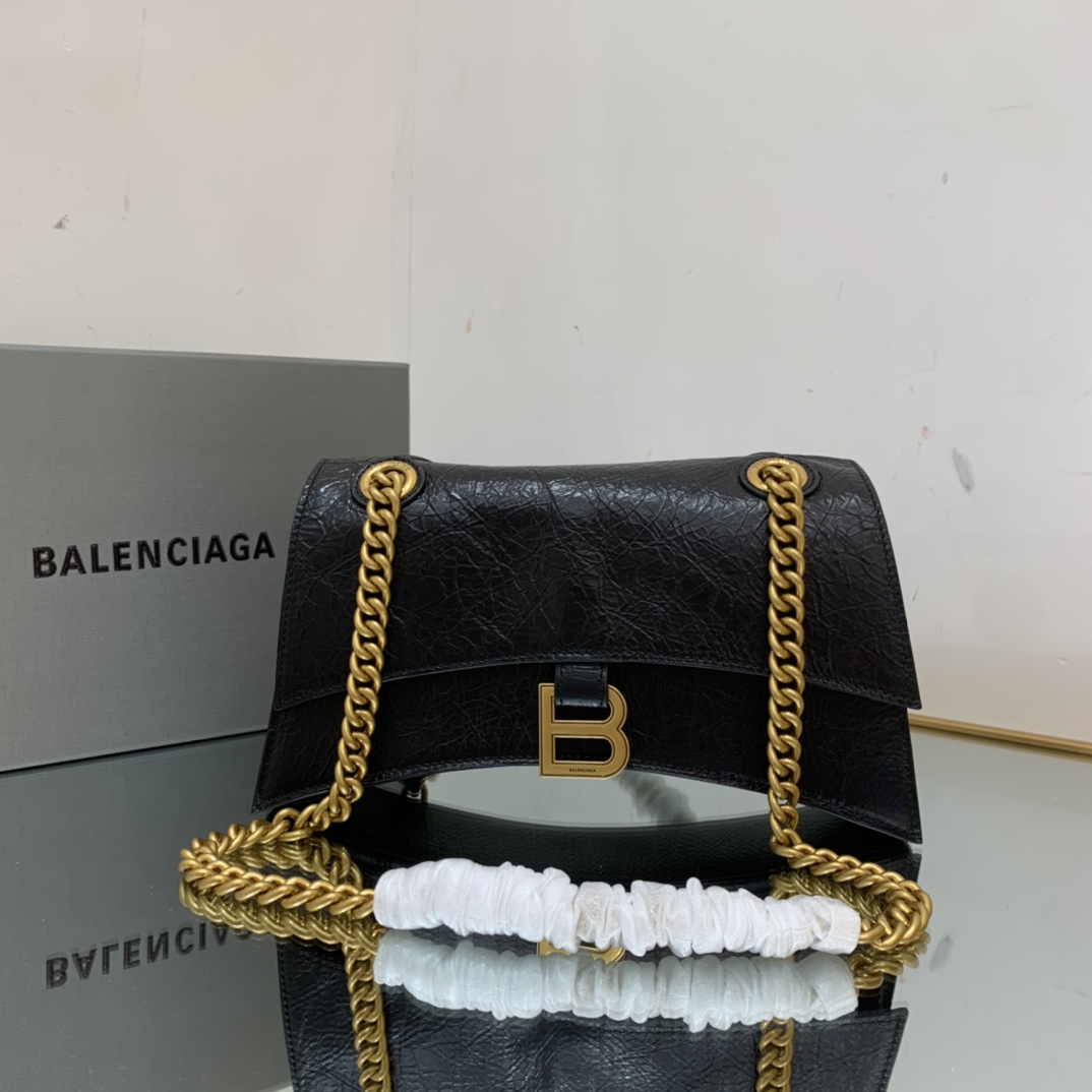Ba1en*iaga Crush Small Chain Bag In Black For Women 9.8in/ 25cm 716351210IT1000