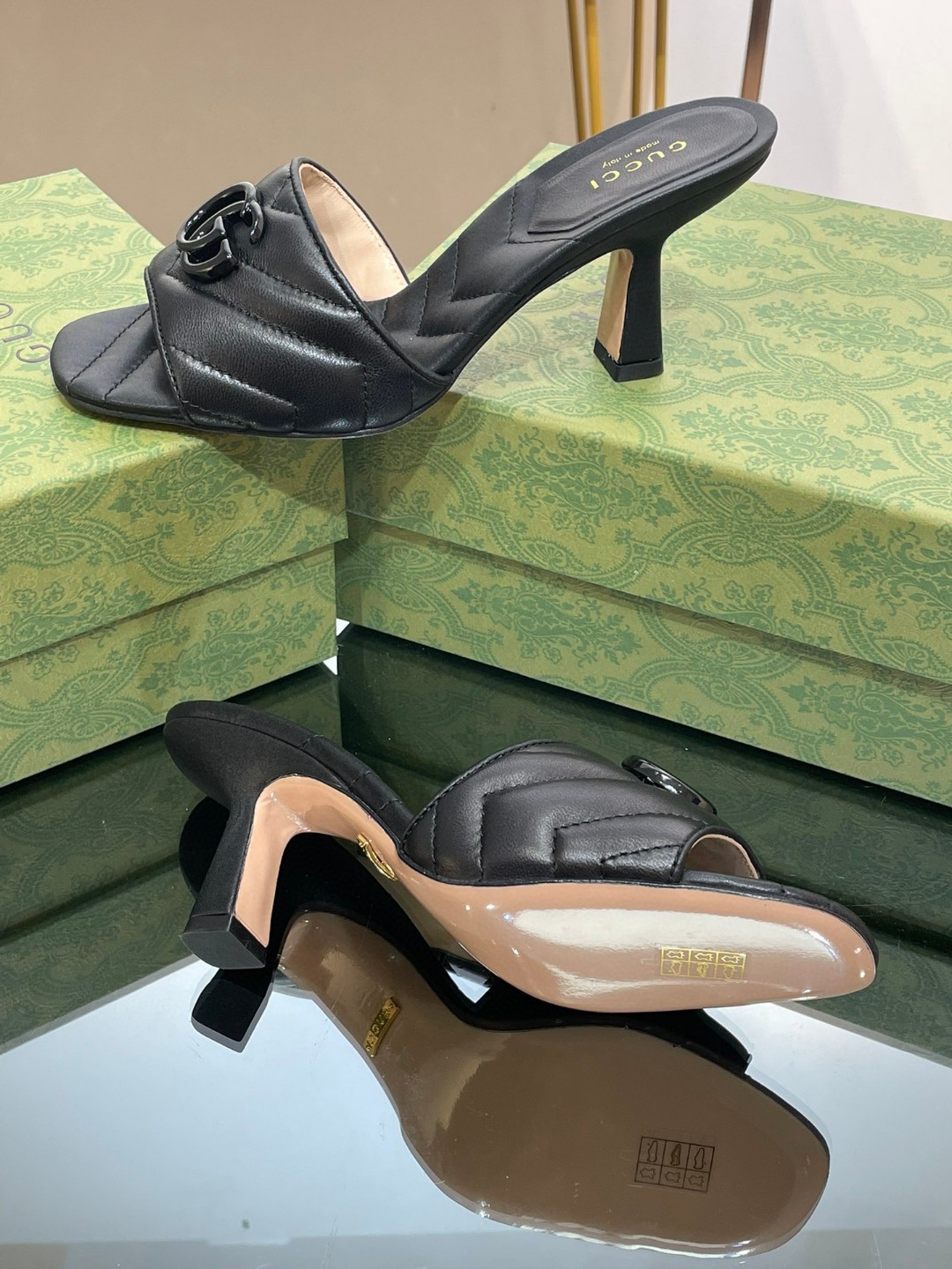 Gvc*1 Double G Slide Sandal Black For Women