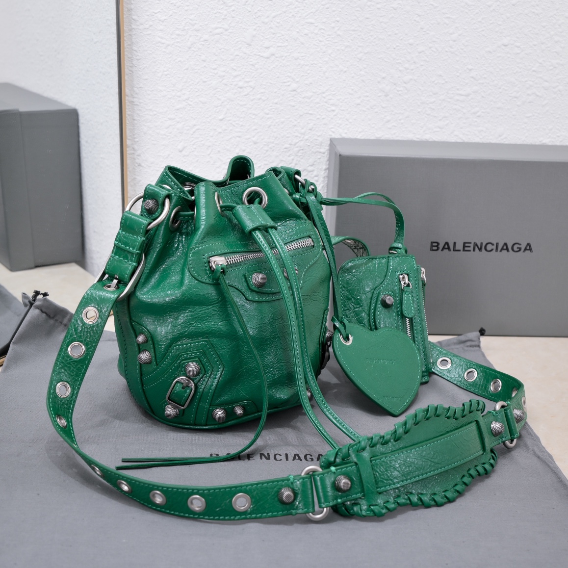 Ba1en*iaga Le Cagole Xs Bucket Bag Purple/Pink/Red/Blue/Green For Women 7.8in/20 cm