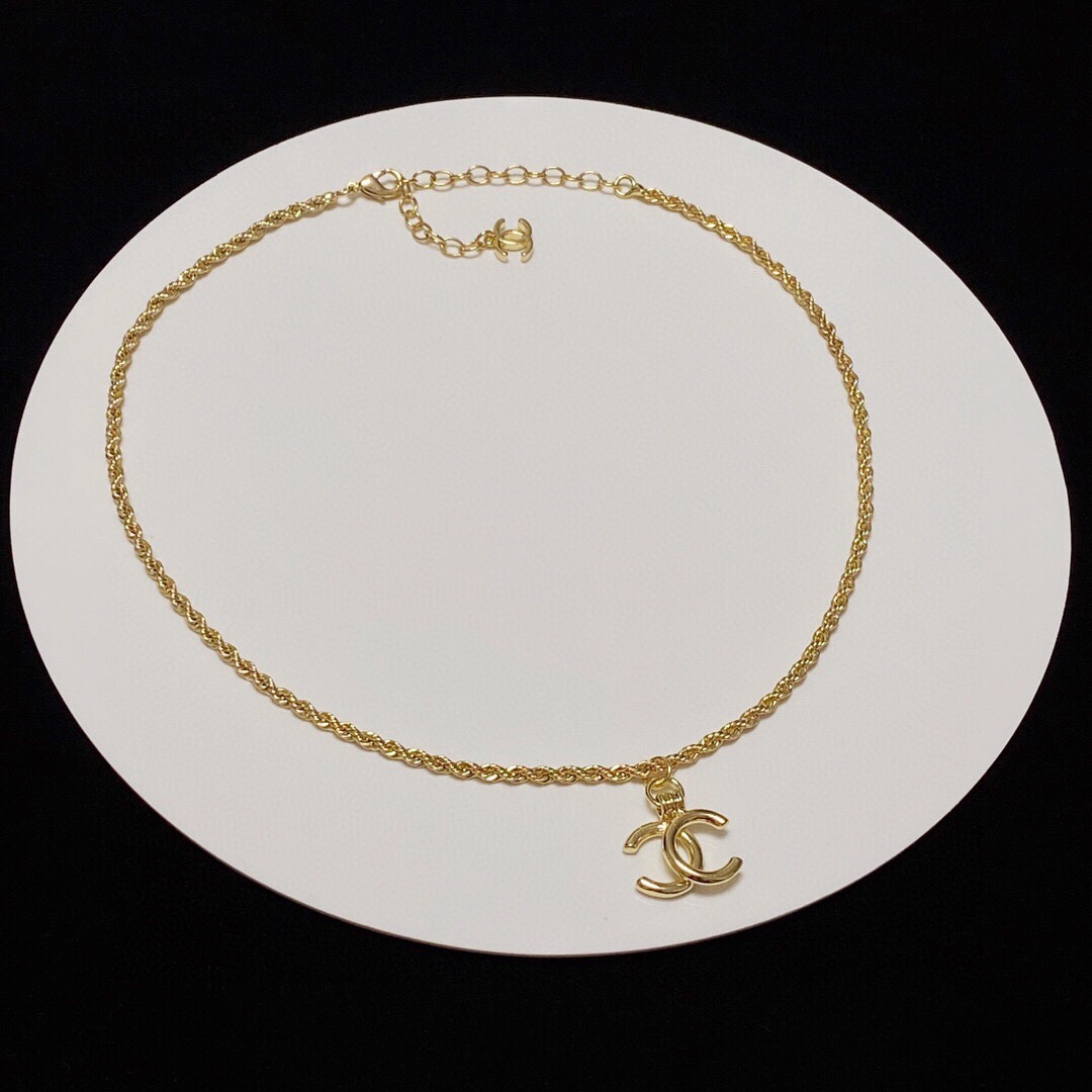 Ch**el CC Necklace Gold For Women
