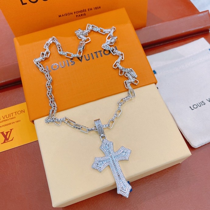 L0vis Vvtt0n Cross Necklace Silver For Women