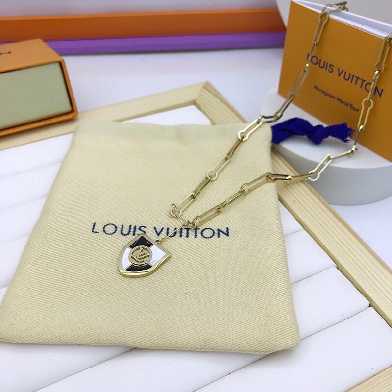 Gvc*1 Shield Necklace Gold Tone For Women