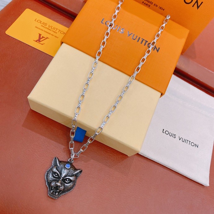 L0vis Vvtt0n Tiger Head Necklace Silver For Women