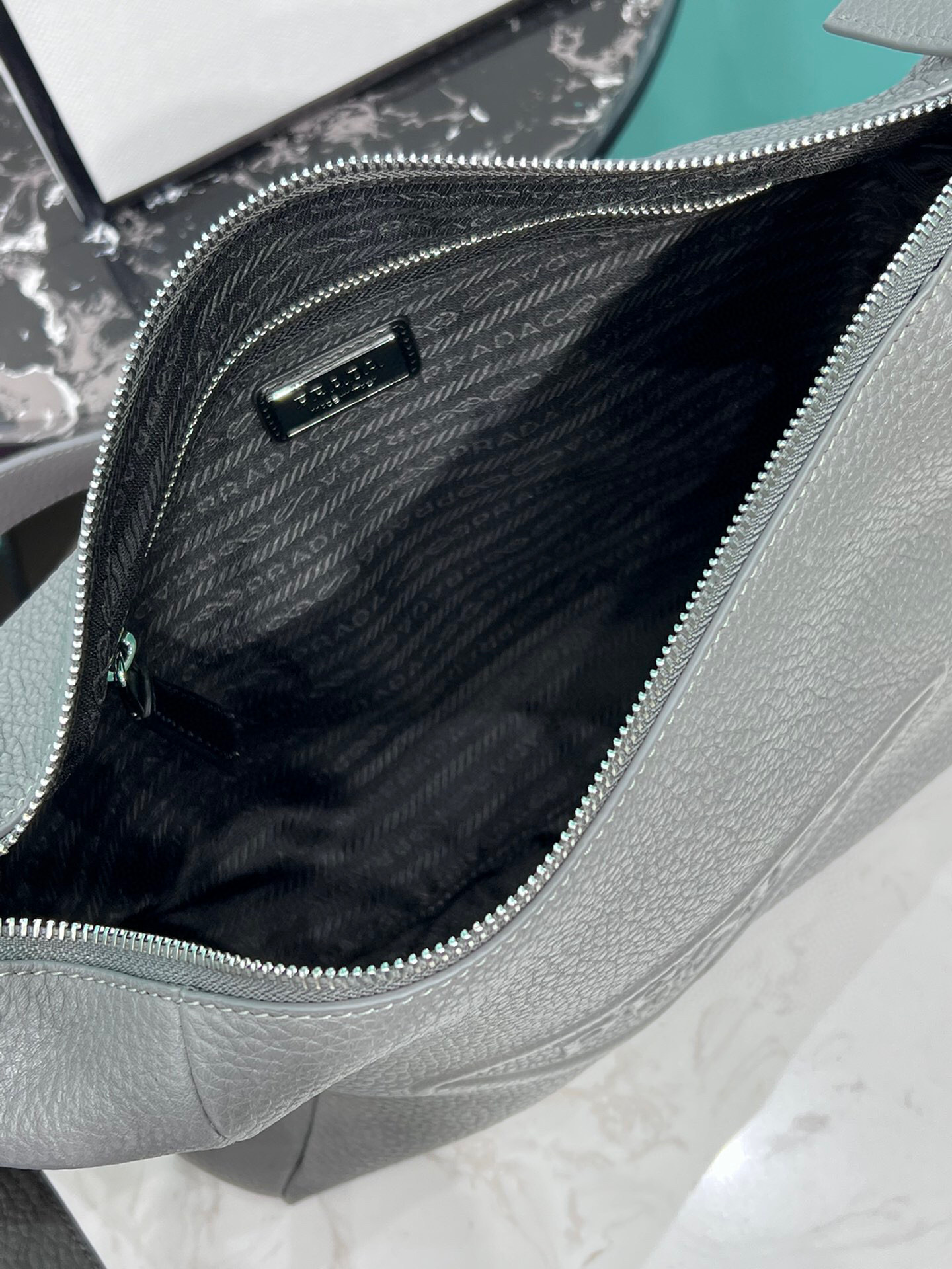 Pra*a Bag With Shoulder Strap In Grey For Women 10.2 in/ 26cm 2VH165_2BBE_F0K44_V_OOO