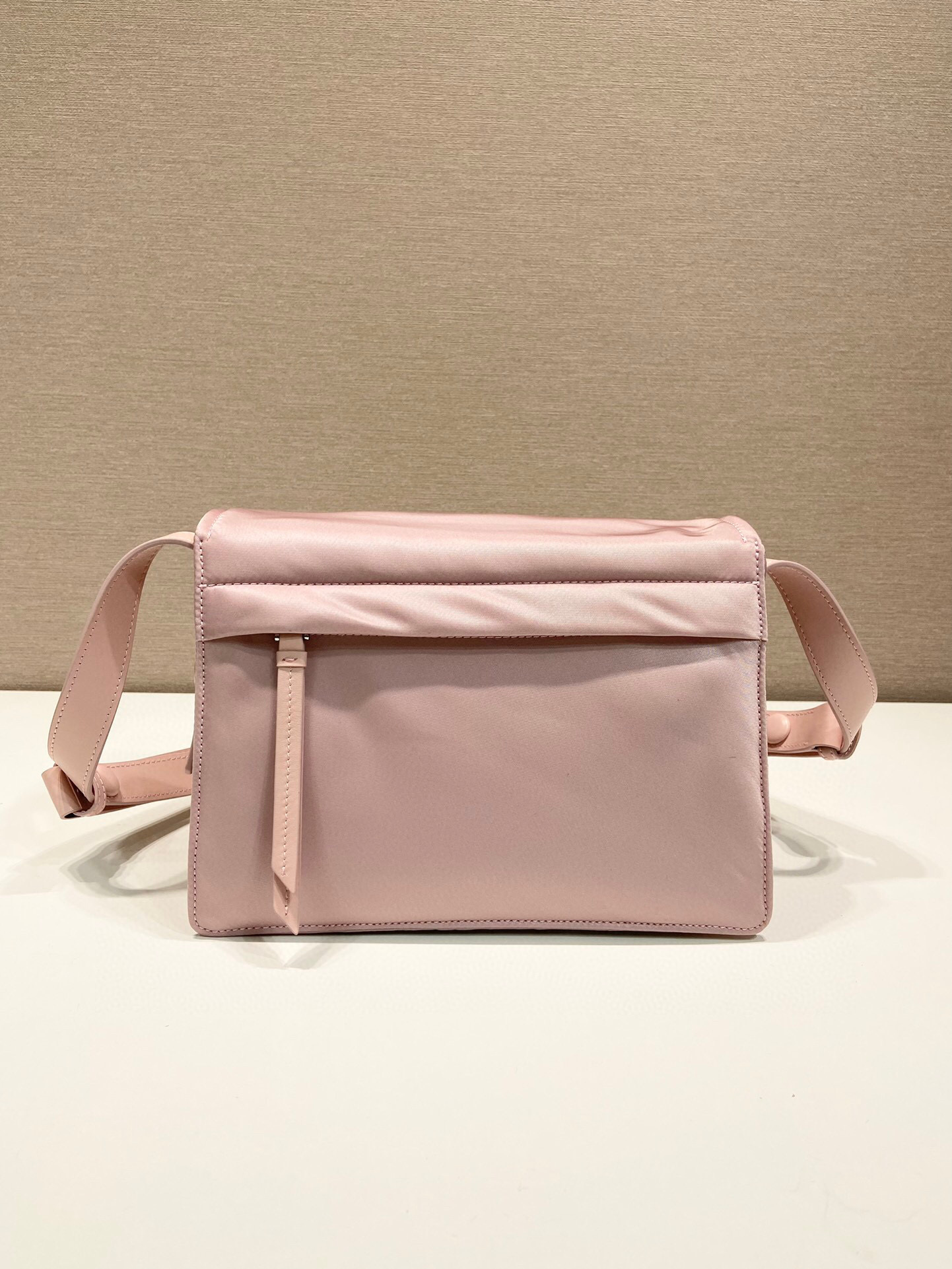 Pra*a Small Padded Shoulder Bag In Beige/Pink For Women 9.1in/ 23cm 1BD313_RDLN_F0F24_V_OOO