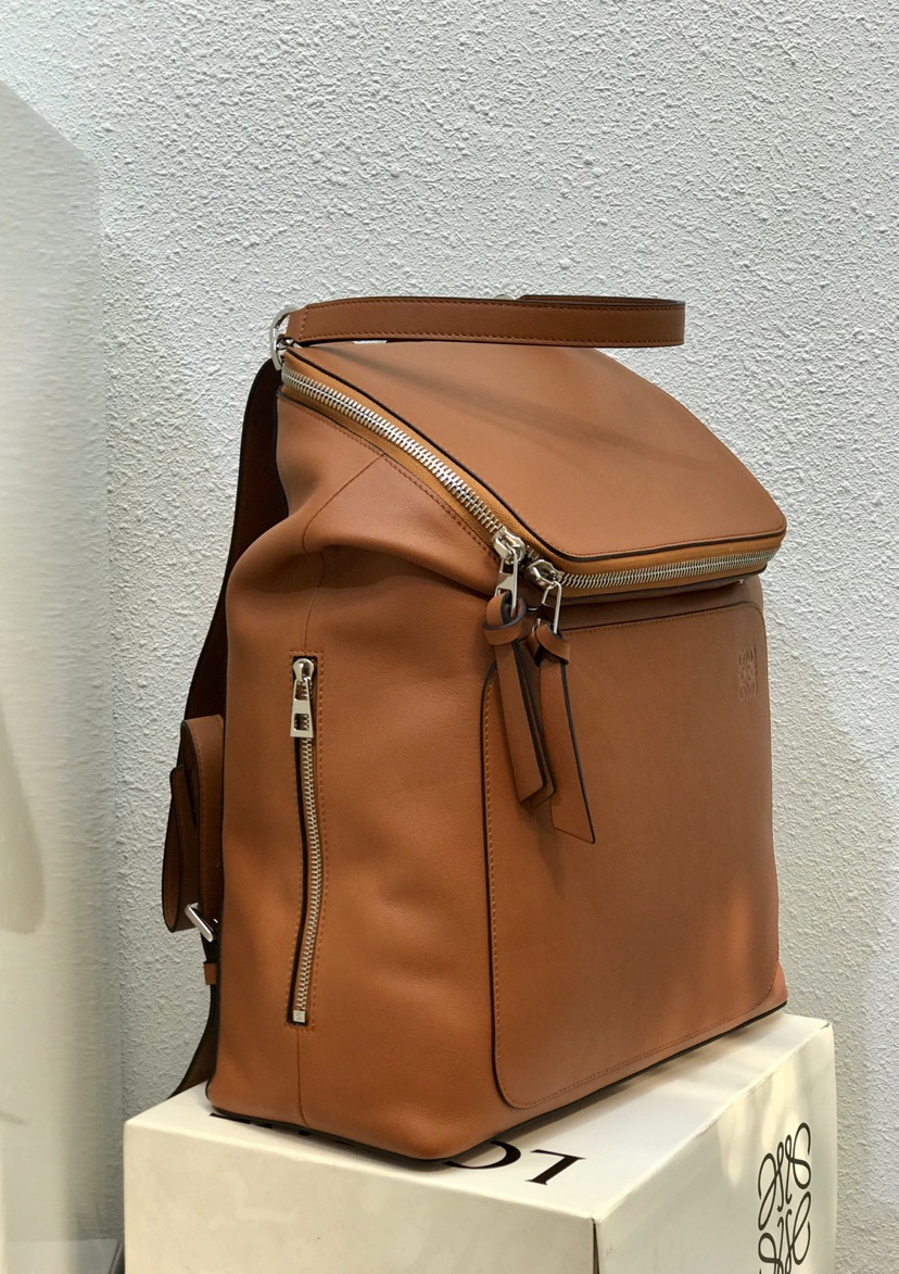L0ew* Goya Backpack Black/Beige/Brown For Women 16.1in / 41cm