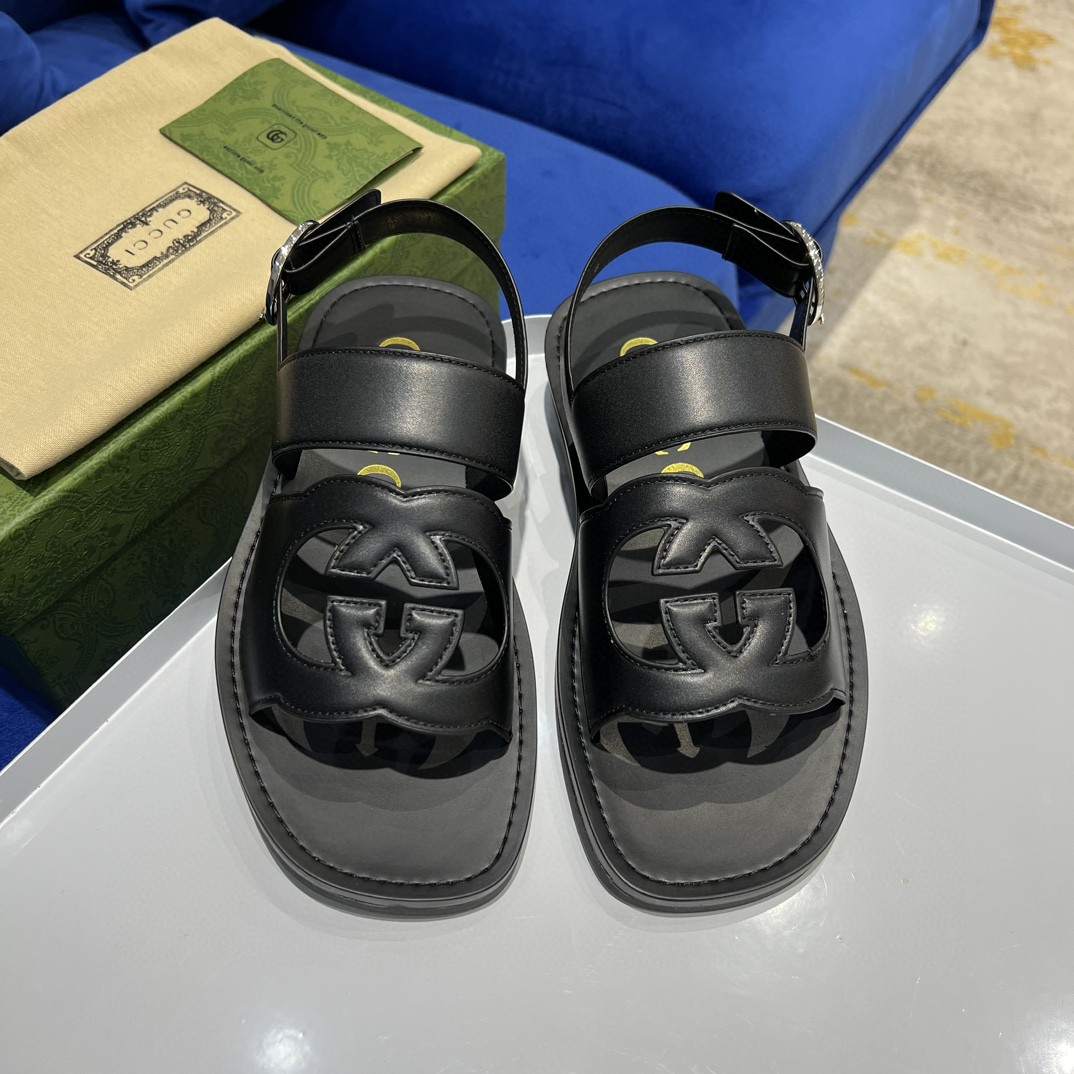 Gvc*1 Interlocking-G Sandal Black For Men 723627 US000 1000