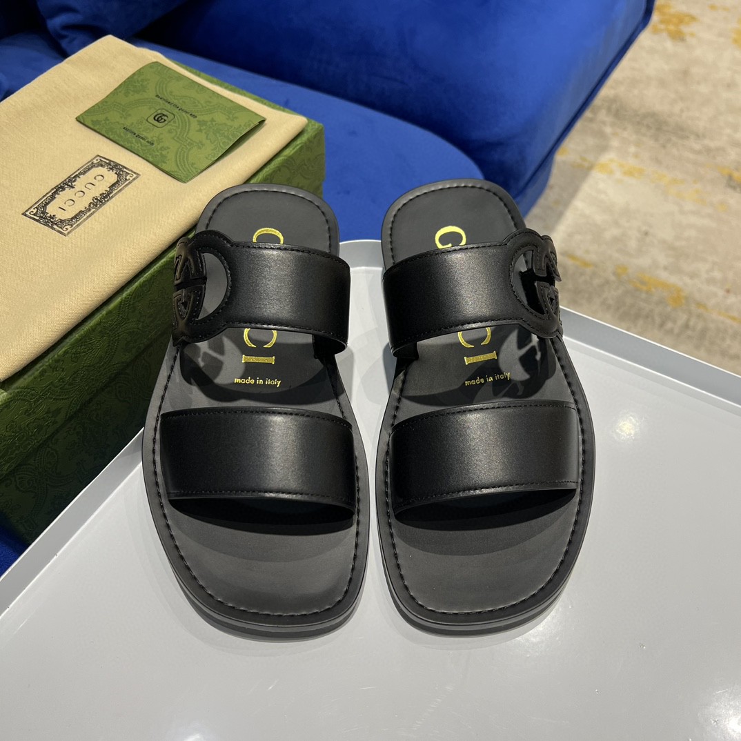 Gvc*1 Interlocking-G Slide Sandal Black For Men