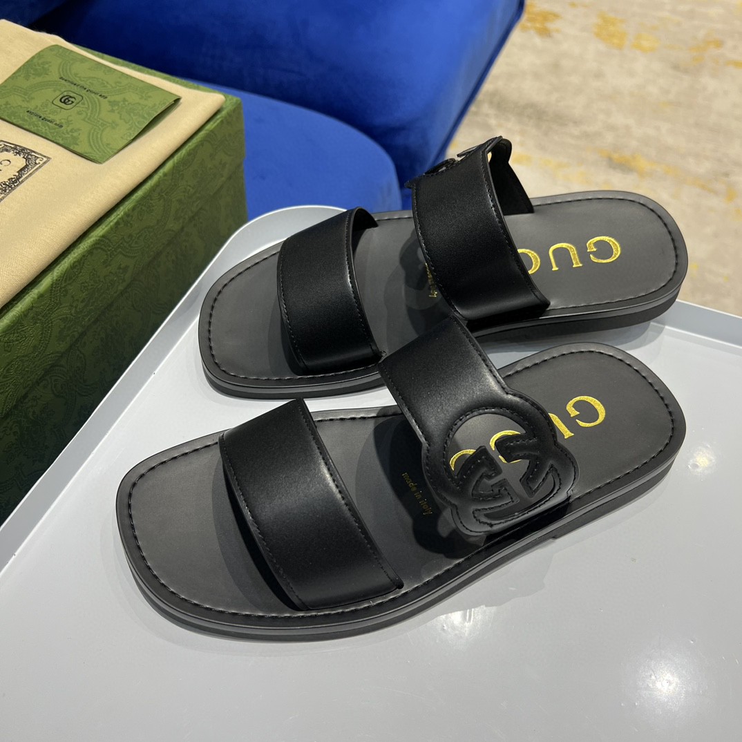 Gvc*1 Interlocking-G Slide Sandal Black For Men