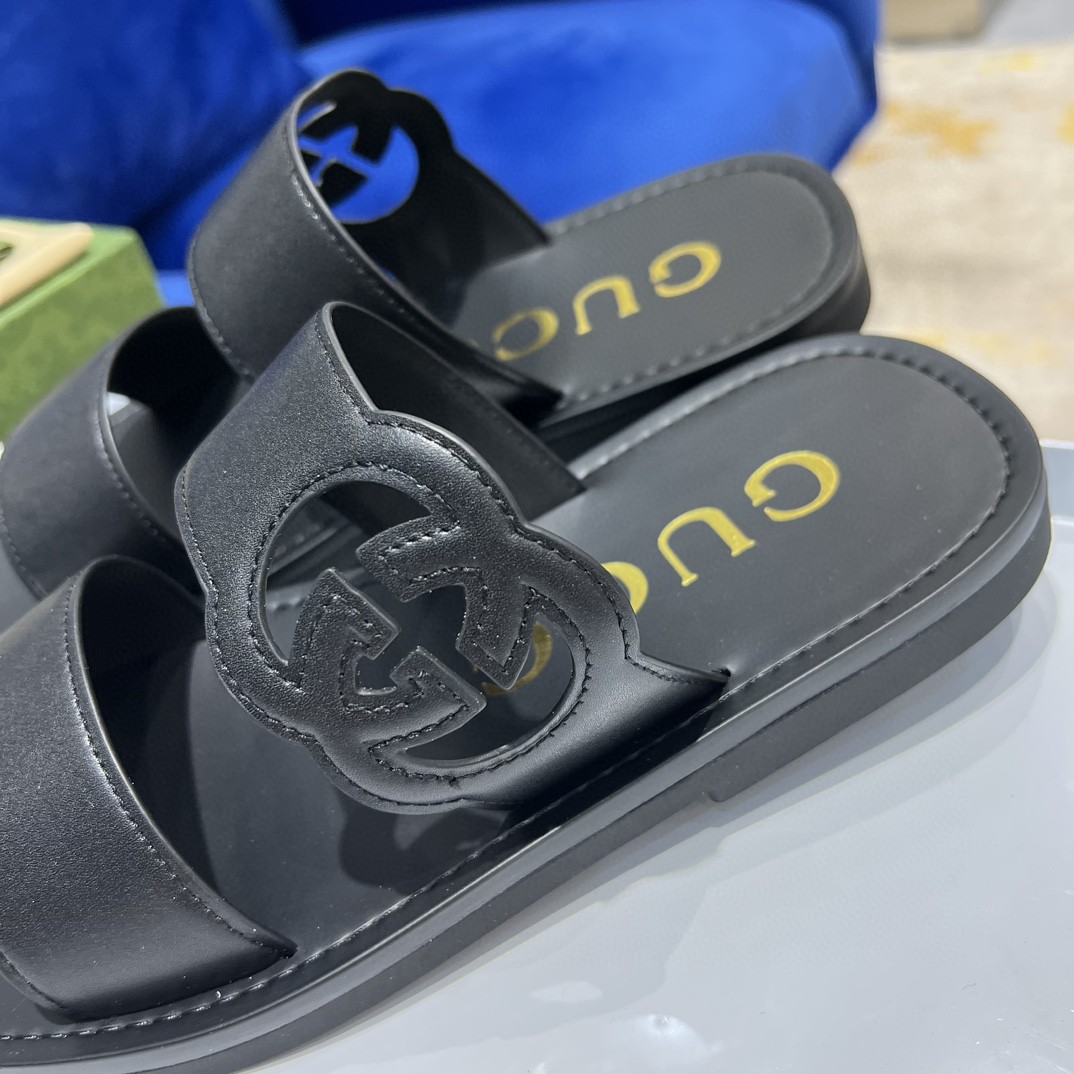 Gvc*1 Interlocking-G Slide Sandal Black For Men