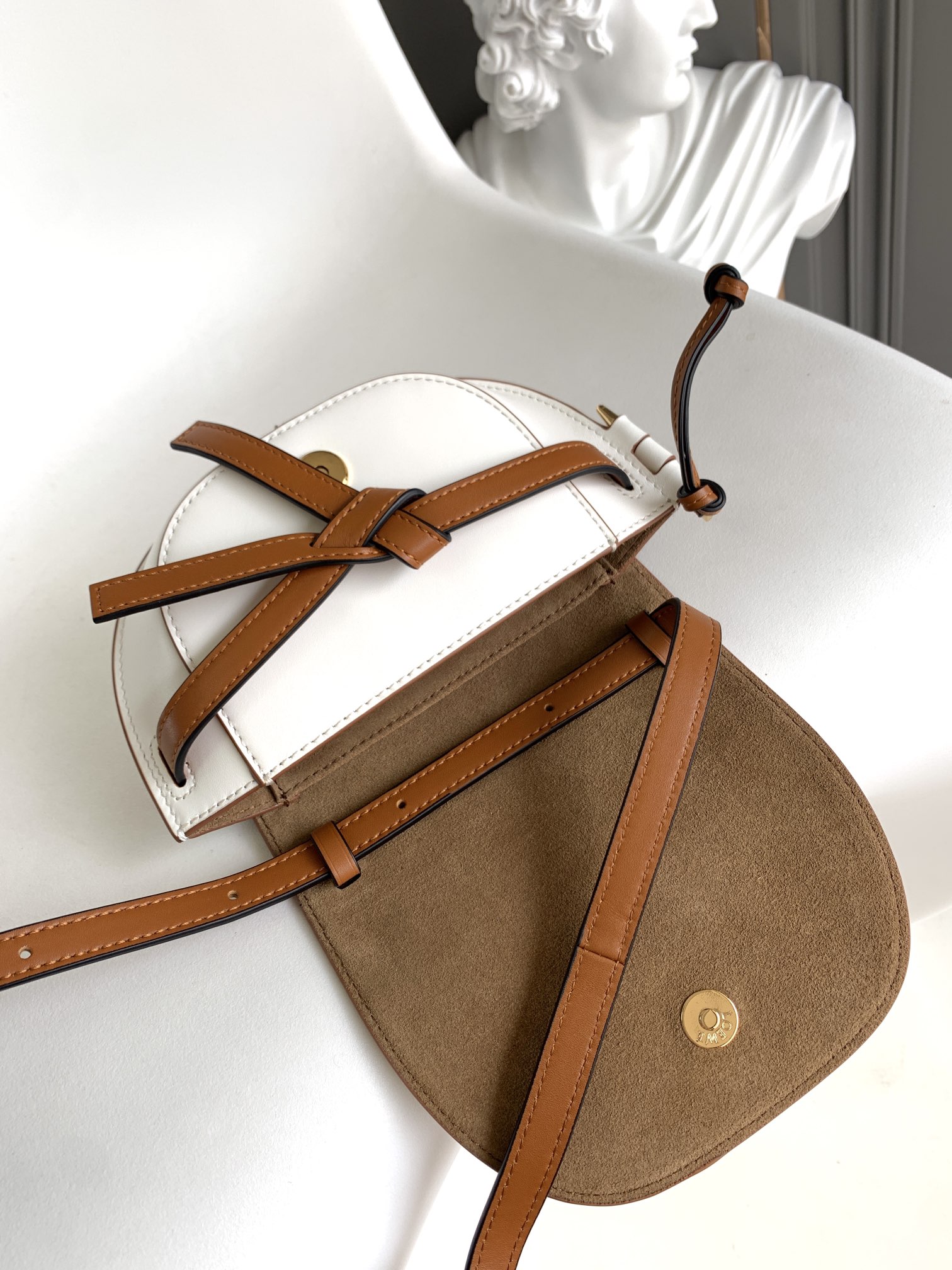 L0ew* Mini Gate Dual Bag Beige/Brown For Women 8.3in / 21cm