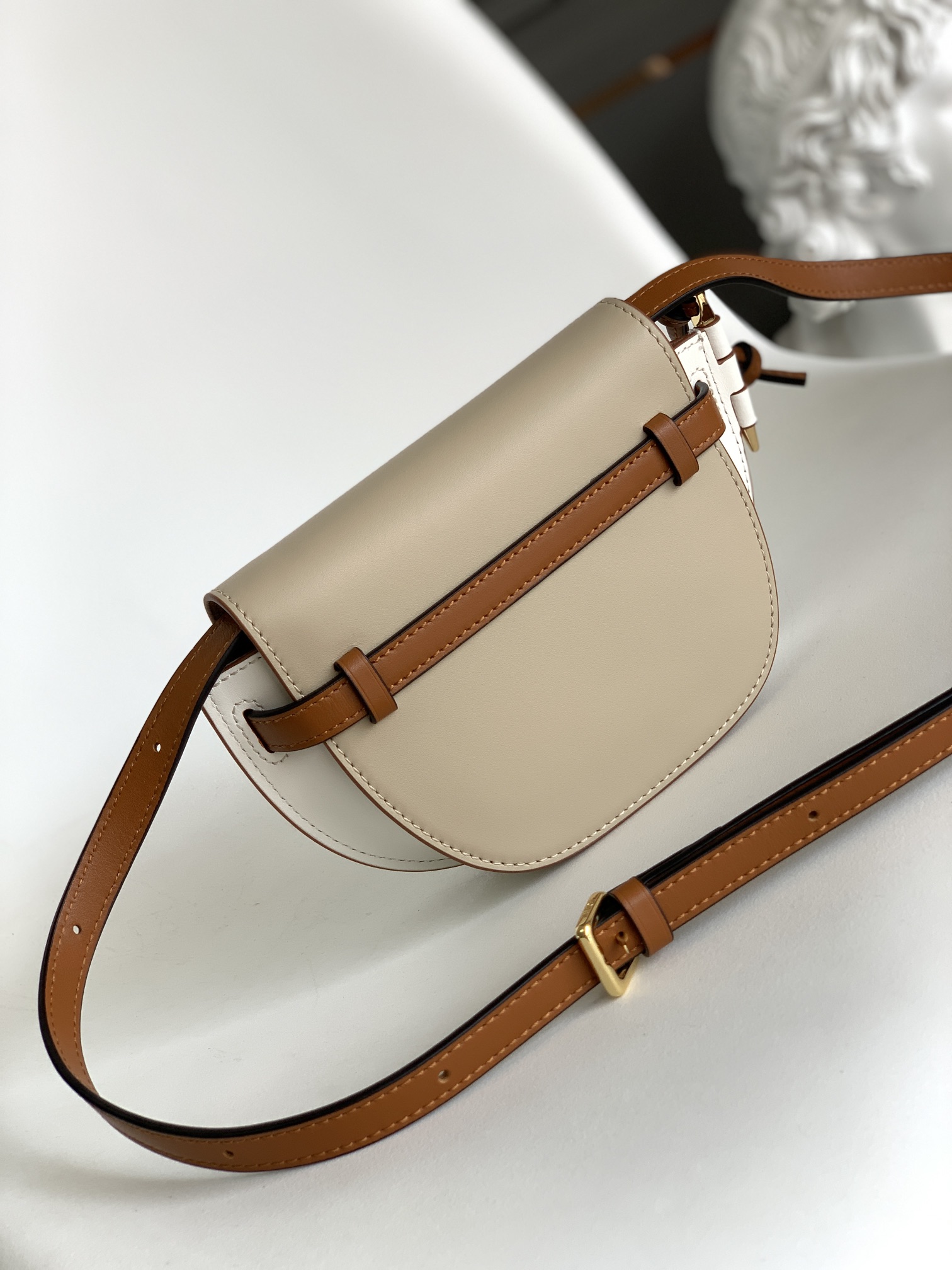 L0ew* Mini Gate Dual Bag Beige/Brown For Women 8.3in / 21cm