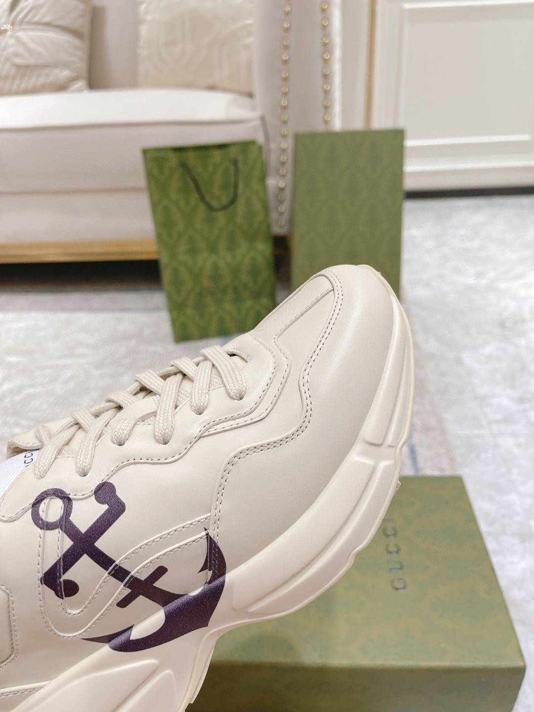 Gvc*1 Printed Rhyton Sneaker White For Men 598631-DRW00-9522