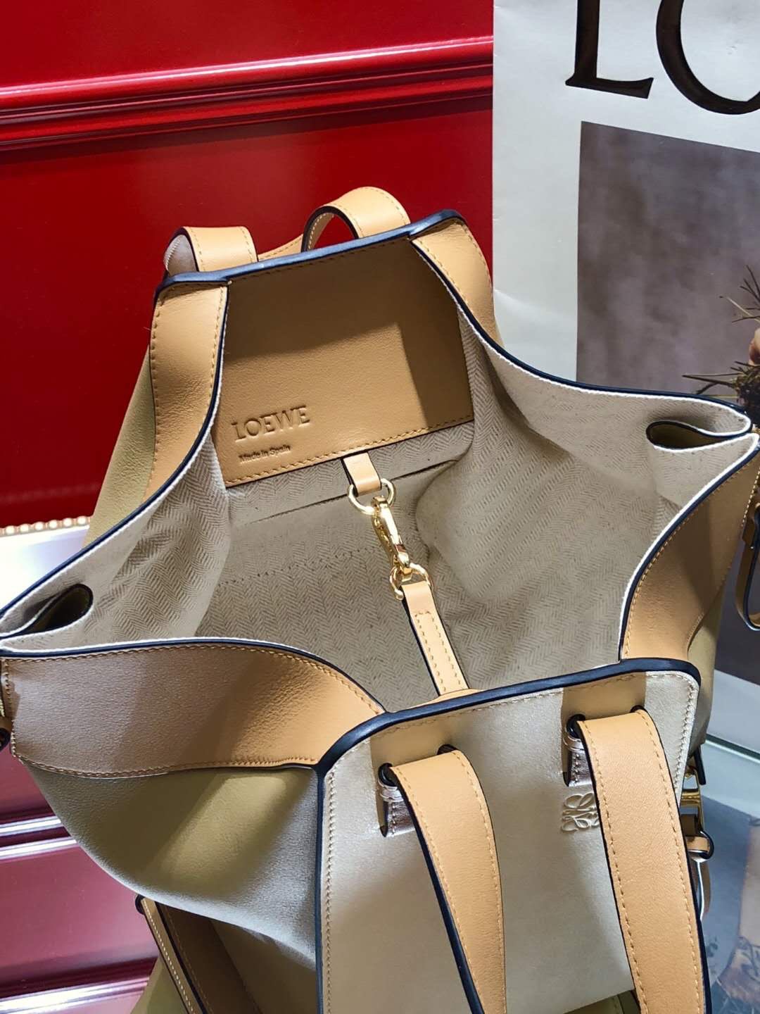 L0ew* Small Hammock Bag Blue/Pink/Beige/White/Brown/Burgundy/Grey For Women 11.8in / 30cm