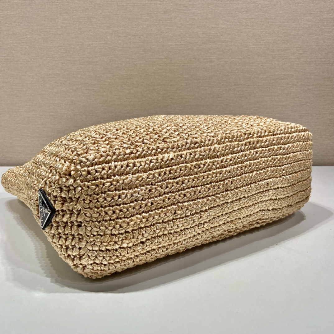 Pra*a Raffia Tote Bag Beige For Women, Women’s Bags 18.5in/47cm