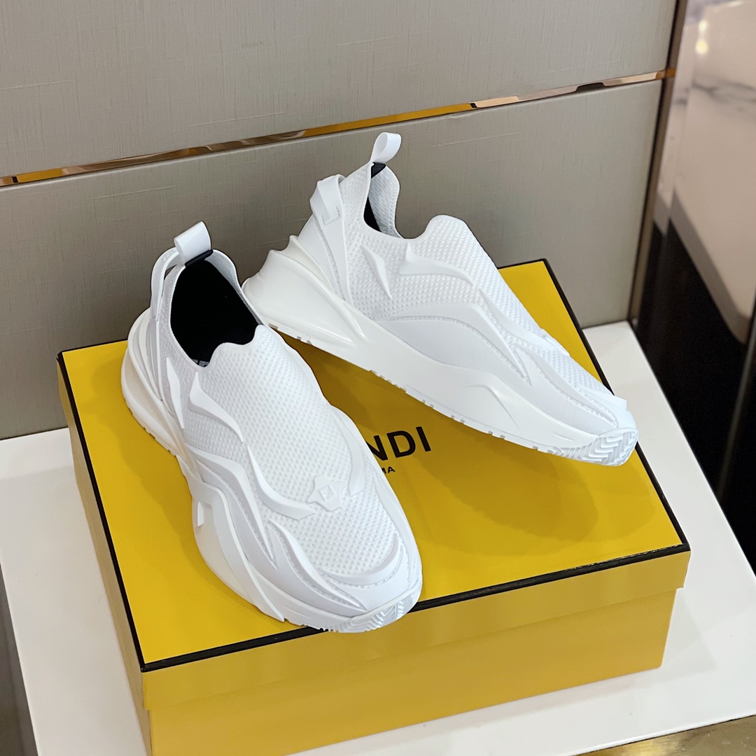 F**di FD Flow Running Sneakers White For Men 7E1504AHI8F0V4D